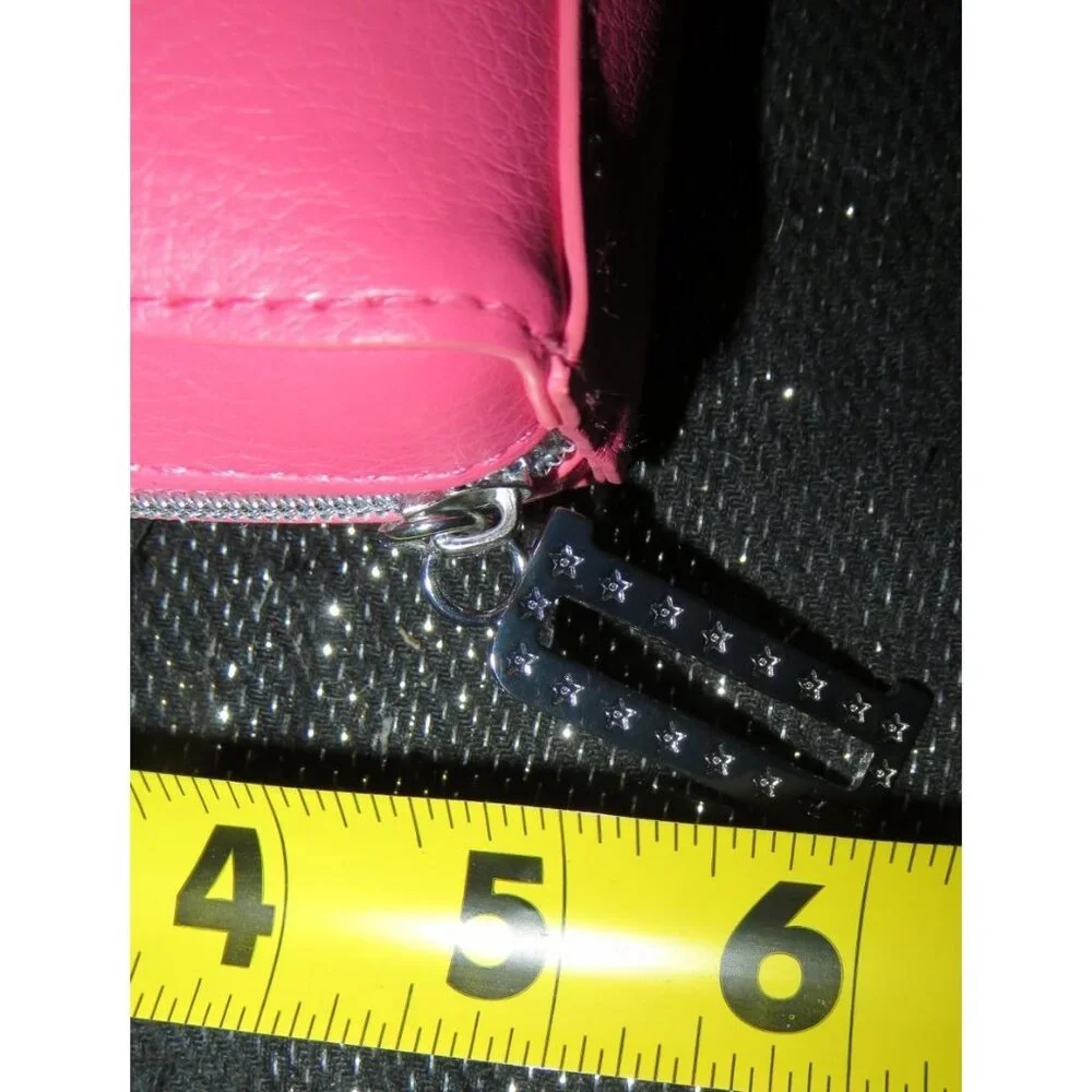 Dior Cosmetic Makeup Beauty Pouch Clutch Hot Pink D Embellished Zipper Charm